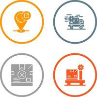 fast delivery and location Icon vector