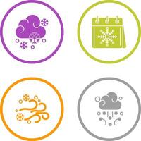 Snowy and Calender Icon vector