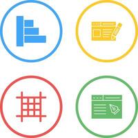 Object Alignment and Web Page Icon vector