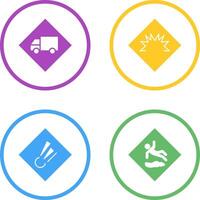 dangerous vehicle and danger of welding Icon vector