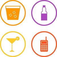 double shot and craft beer Icon vector