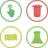 danger of hand press and garbage Icon vector