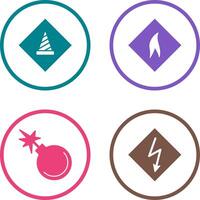 under construction and flammable material Icon vector