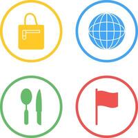 handbag and globe Icon vector