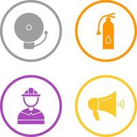 alarm and fire extinguisher Icon vector