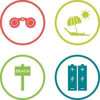 Binoculars and beach Icon vector