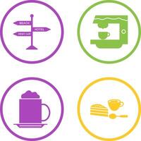 letrero y café máquina icono vector