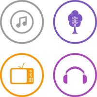 Music Player and Tree Icon vector