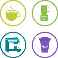 Hot Coffee and Coffee Blender Icon vector