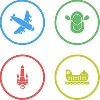 Landing Airplane and Dinghy Icon vector