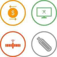 transaction and disconnected network Icon vector