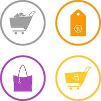 shopping cart and discount tag Icon vector