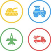 Tank and Tractor Icon vector