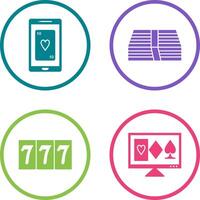 phone gambling and pack of bills Icon vector