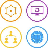 nodes and network setting Icon vector