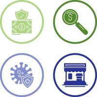 Investment and magnifier Icon vector