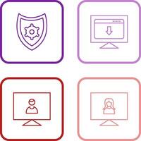 security settings and download webpage Icon vector