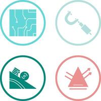 Electrical circuit and Micrometer Icon vector