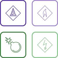 under construction and flammable material Icon vector