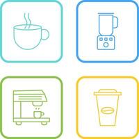 caliente café y café licuadora icono vector