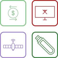 transaction and disconnected network Icon vector