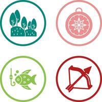 Forest and Compass Icon vector