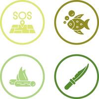 Sos and Fish Icon vector