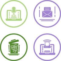 Voice Recorder and Email Icon vector