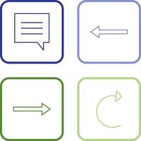 single chat bubble and left arrow Icon vector