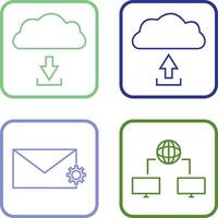 download from cloud upload to cloud Icon vector
