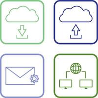 download from cloud upload to cloud Icon vector