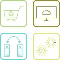 global compras y nube sistema icono vector