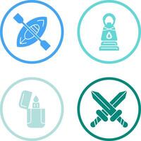 Kayak and Lamp Icon vector