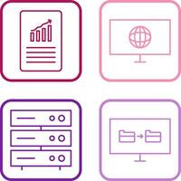 datos archivos y clima global icono vector