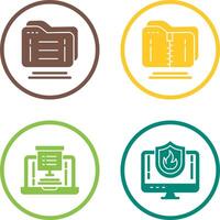 Folder and Compressed Icon vector