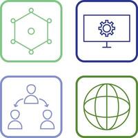 nodes and network setting Icon vector