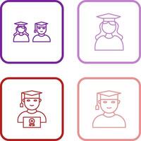 Graduates and Female Graduate Icon vector