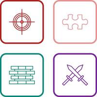 Target and Puzzle Piece Icon vector
