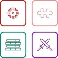 Target and Puzzle Piece Icon vector