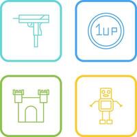 Gun and 1UP Icon vector