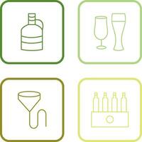 moon shine and beer glasses Icon vector