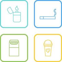 lighter and lit cigarette Icon vector