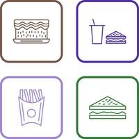 cream cake and lunch bistro Icon vector