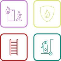 running from fire and fire shield Icon vector