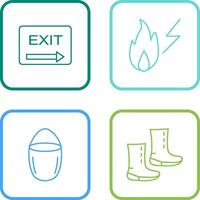 exit and electricity fire Icon vector