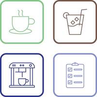 hot coffee and whiskey sour Icon vector