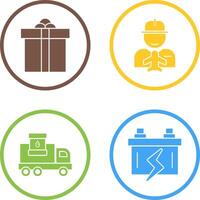 Gift Box and Worker Icon vector