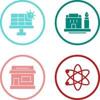 Solar Energy and Factory Icon vector