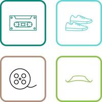 Casette and Sneakers Icon vector