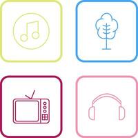 Music Player and Tree Icon vector